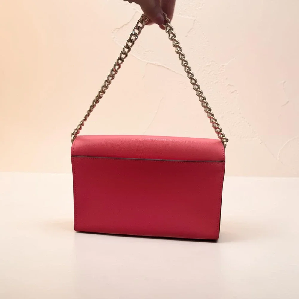Kate Spade Hot Pink Chain Crossbody Shoulder Bag Barbiecore Convertible